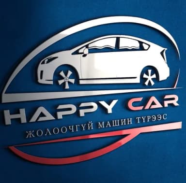 Happy car rental logo